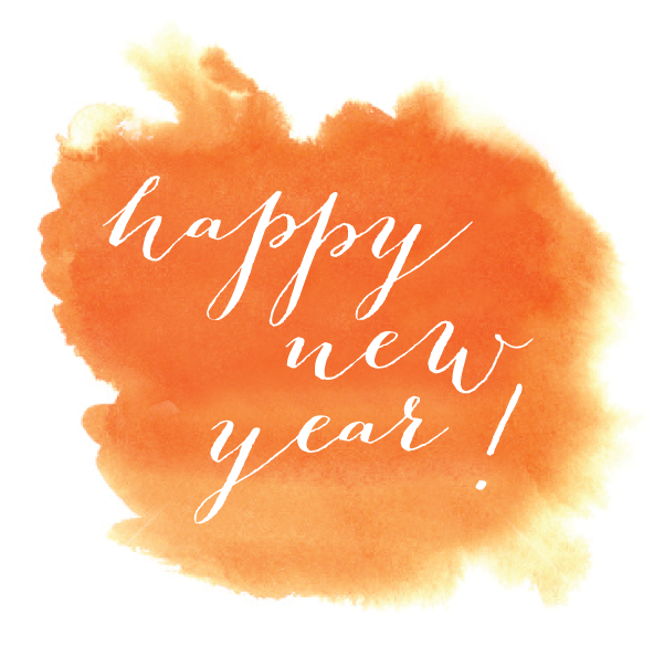 Happy New Year 2015 with orange swashe